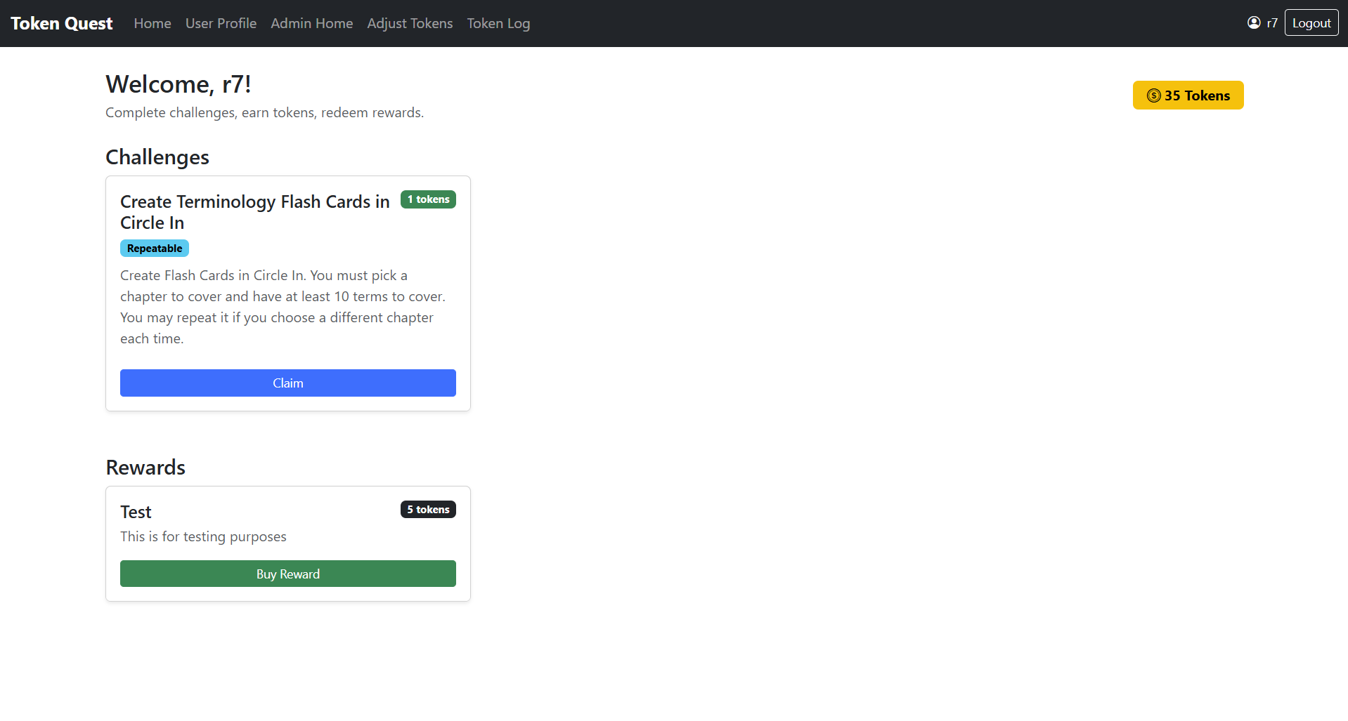 Token Quest project screenshot